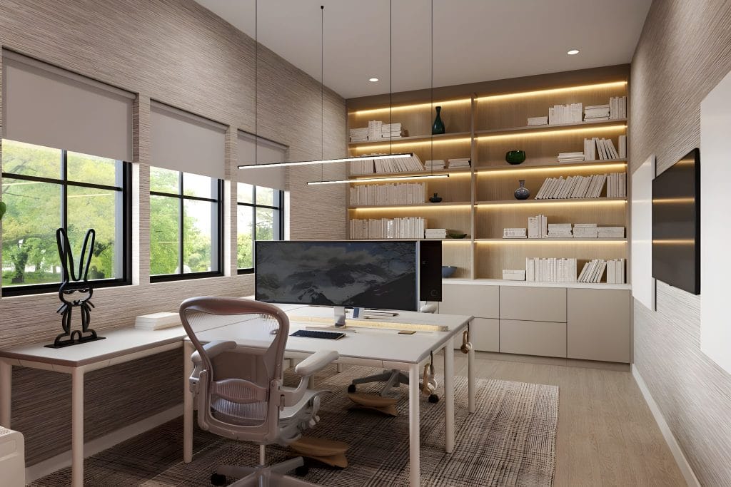 Home office interior design visualization by Decorilla designer, Wanda P.