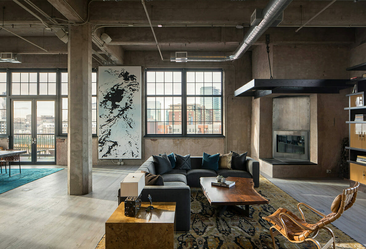 Industrial style living room