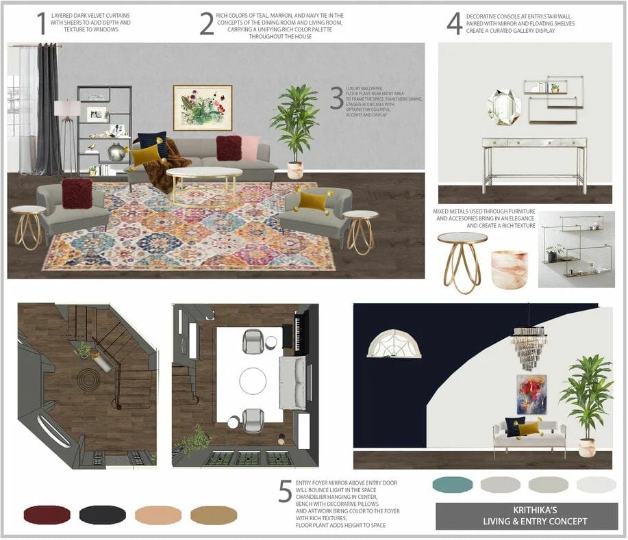 eclectic design house floor plan decorilla moodboard