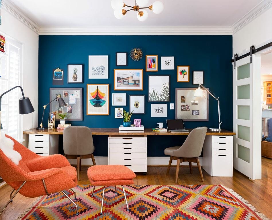 eclectic home office design