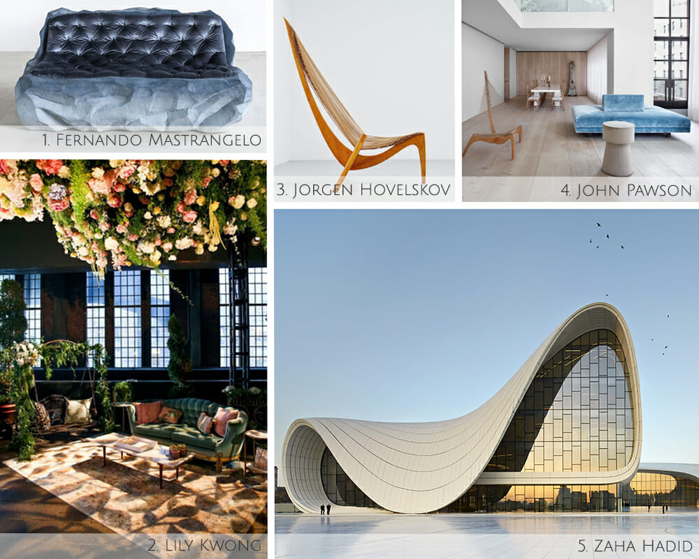 Iconic contemporary interior design artists and architects