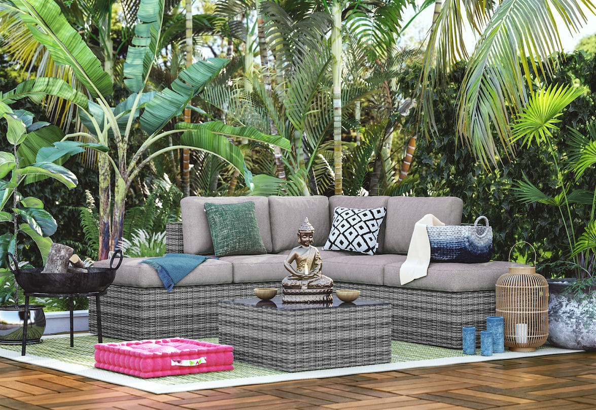 Tropical zen online patio design results by Decorilla designer