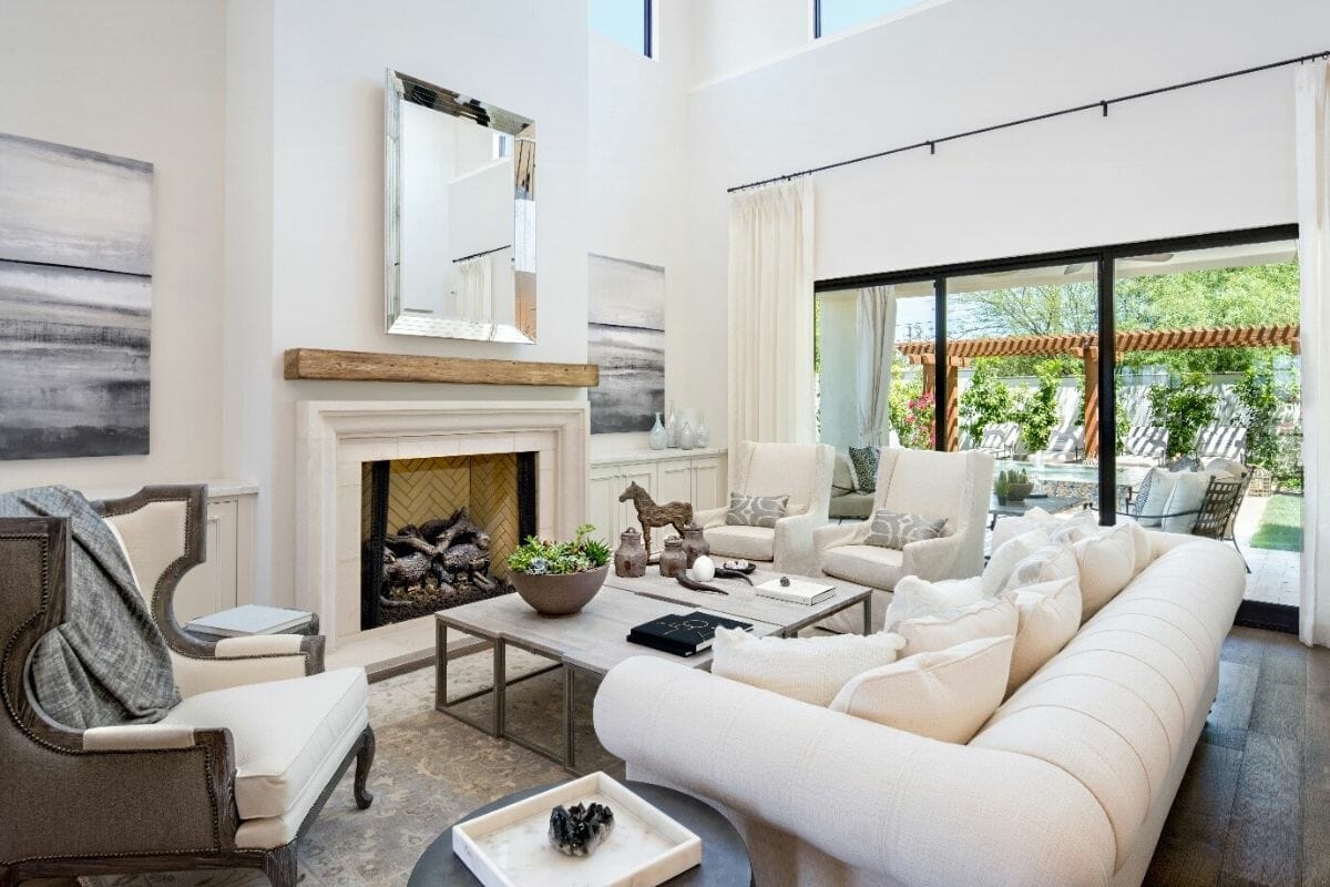 White living room that incorporates relaxing home decorating ideas