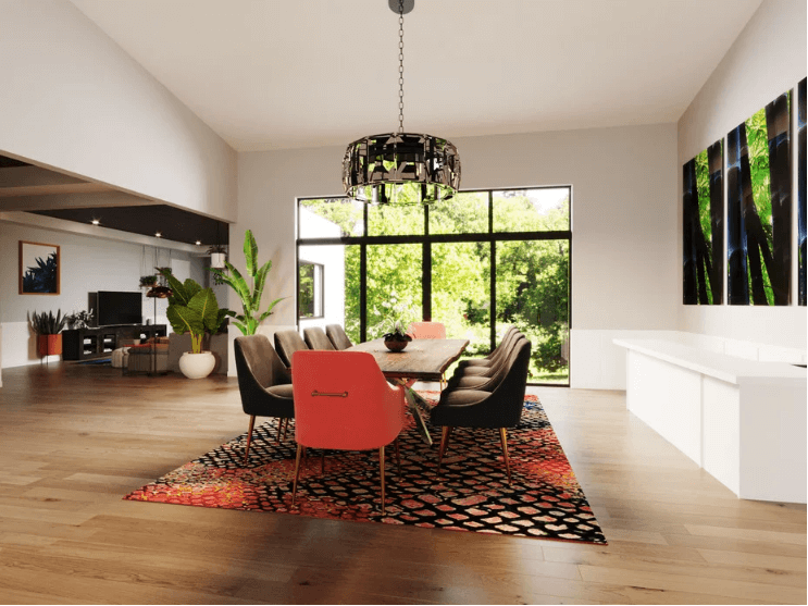 contemporary new home dining room
