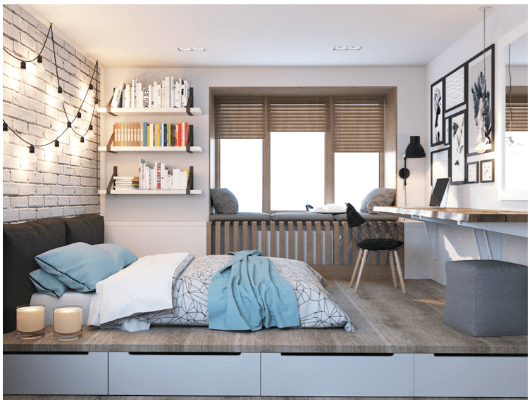 tiny New York Apartment beds