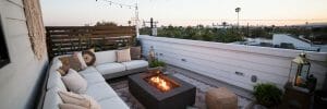 Beautiful rooftop with a firepit
