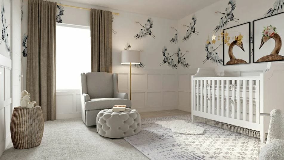 Beautiful neutral nursery by an interior design stylist near me