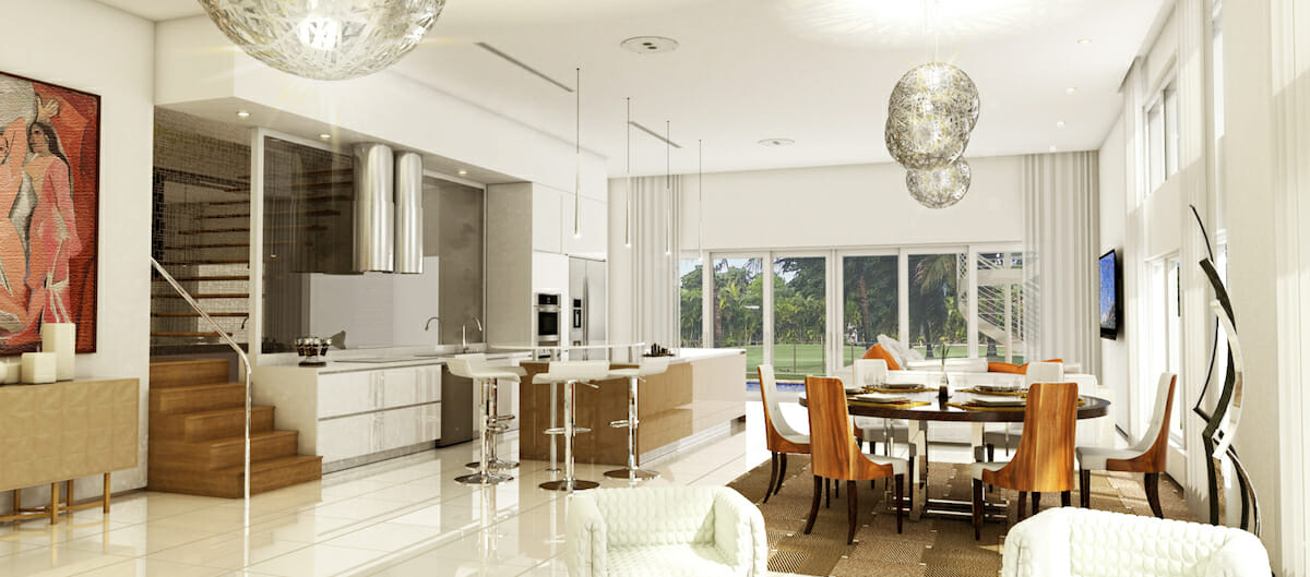 Bright white contemporary house interior design