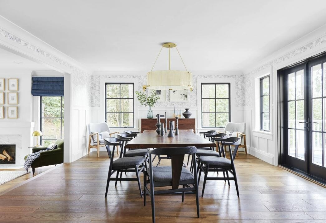 Contemporary Scandi dining room beautifully styled by Emily Henderson