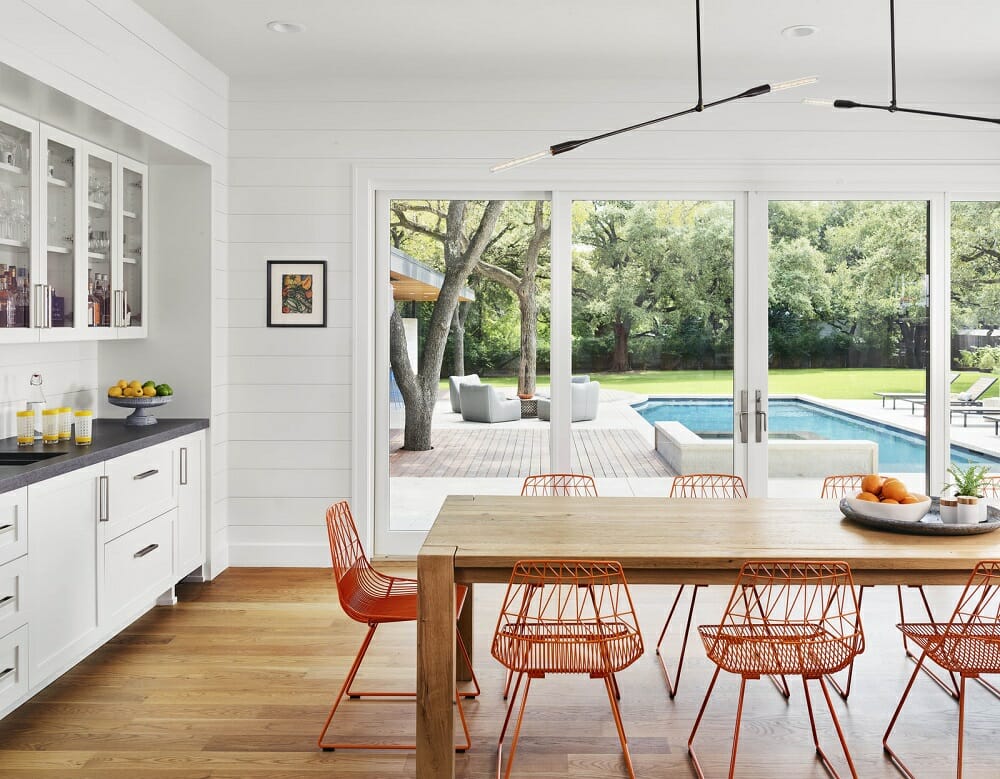 Coin repas par l'un des architectes d'intérieur d'Austin Jennifer Greer