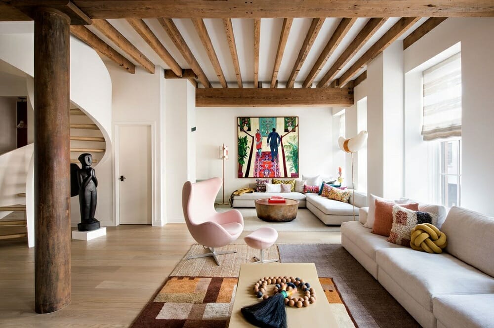 Eclectic interior by one of the top residential interior design firms Champalimaud Design