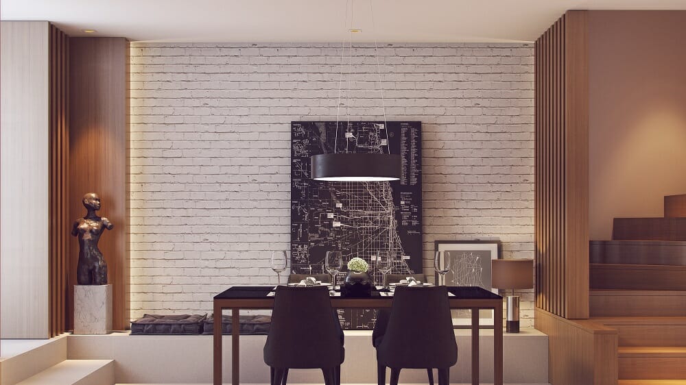 Modern apartment decor in a dining room by Mladen