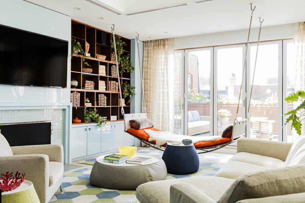 Quirky living room by one of the top residential interior design firms DAquino Monaco Inc.