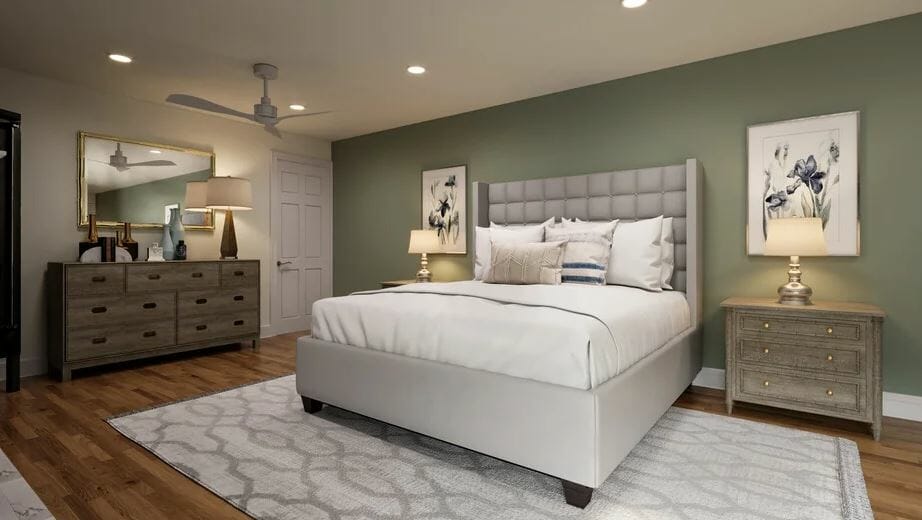 mint and beige zen bedroom ideas