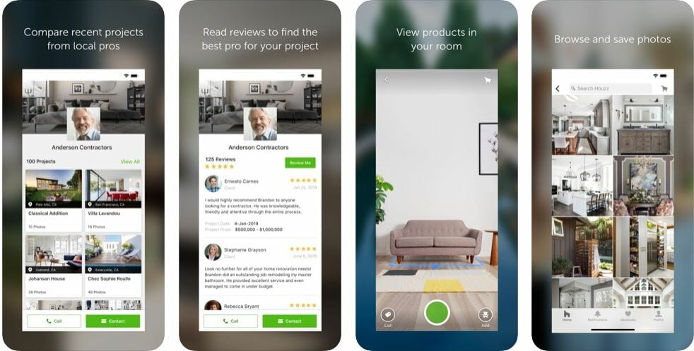 Houzz-app voor tuinontwerp online