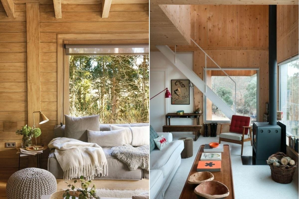 Modern log cabin interior ideas with contemporary finishes
