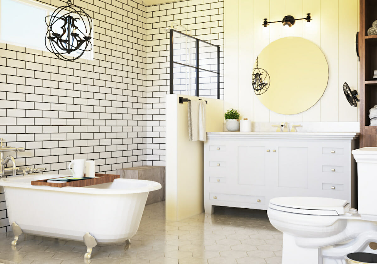 Neutral colored small bathroom tile ideas