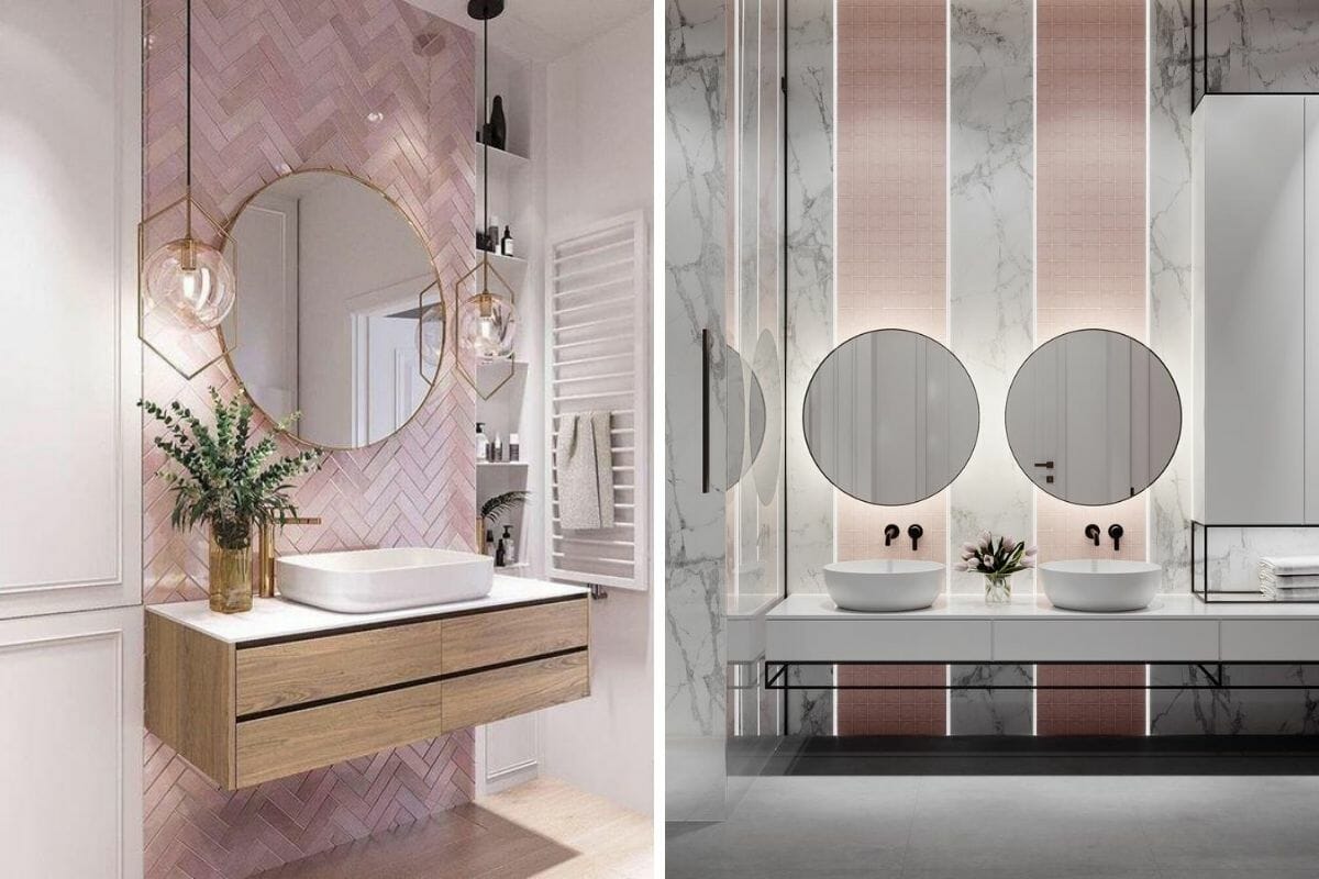 Pretty pink bathroomPretty pink bathroom wall tile ideas wall tile ideas