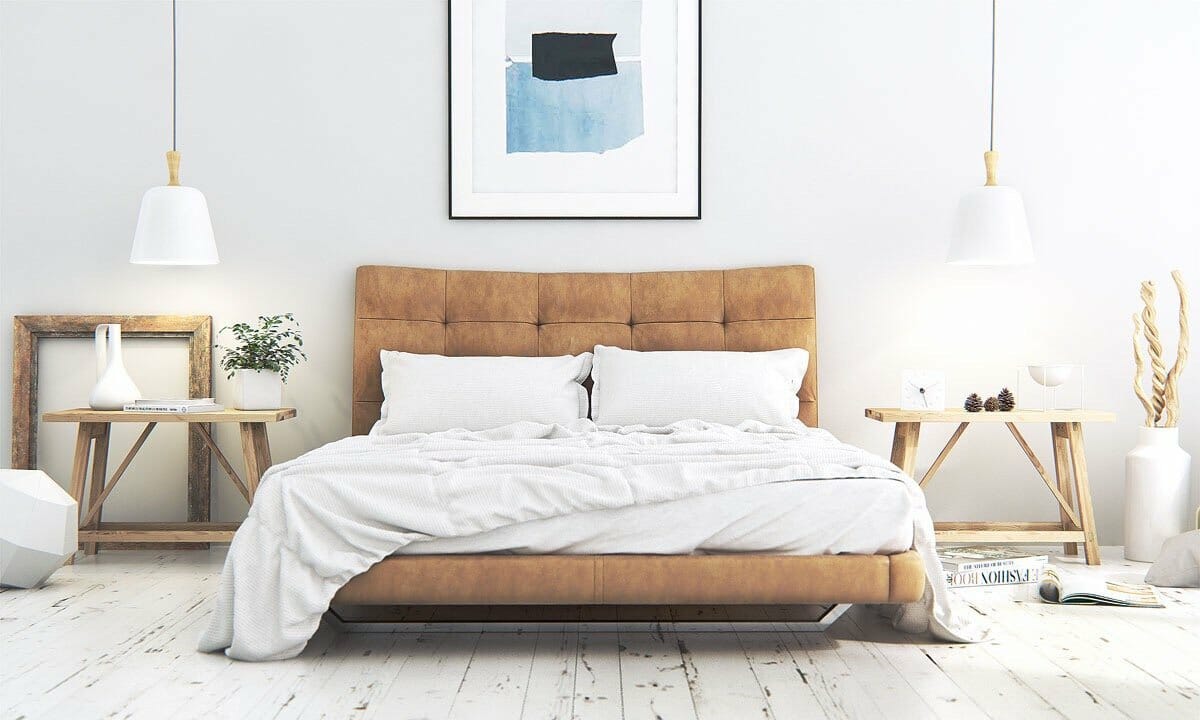 Rustic inspired Scandinavian bedroom decor