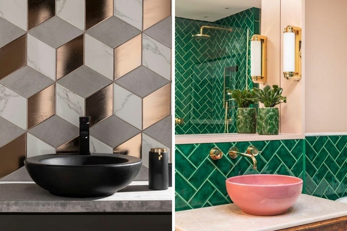 Shiny bathroom wall tile ideas