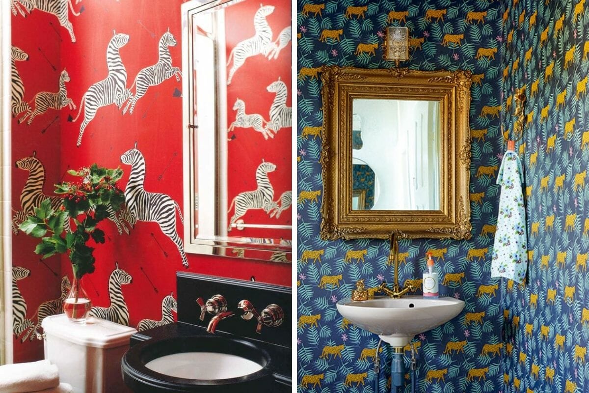 Animal print bathroom wallpaper ideas make a wild statement