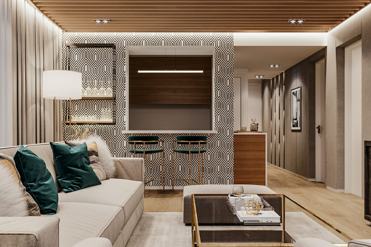 Bold patterned Living room wallpaper ideas Mladen C