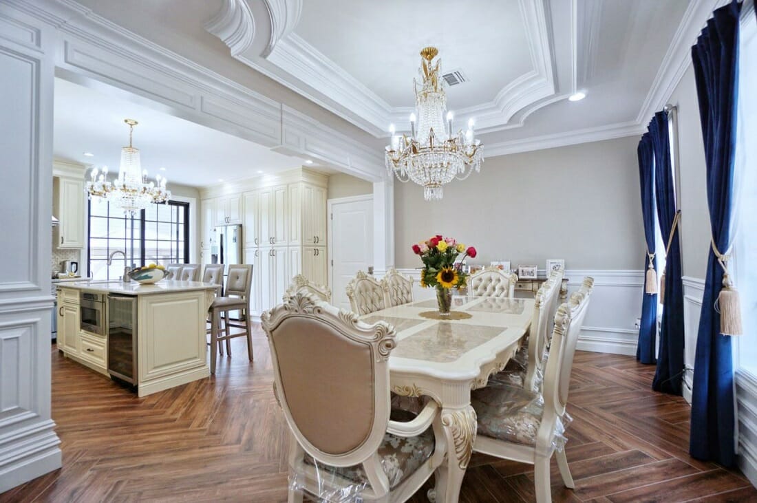 Classic traditional dining room with a French twist