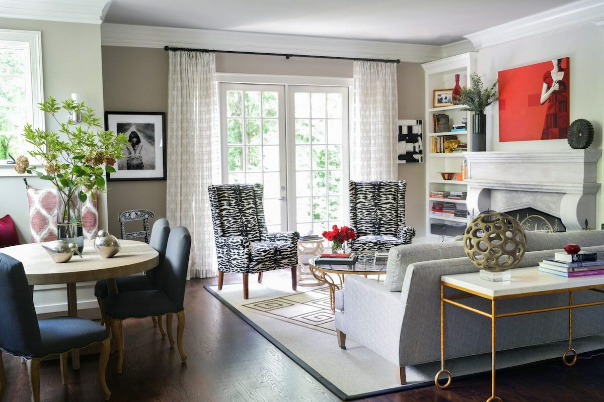 Eclectic living and dining by atlanta interior designer John Ishmael