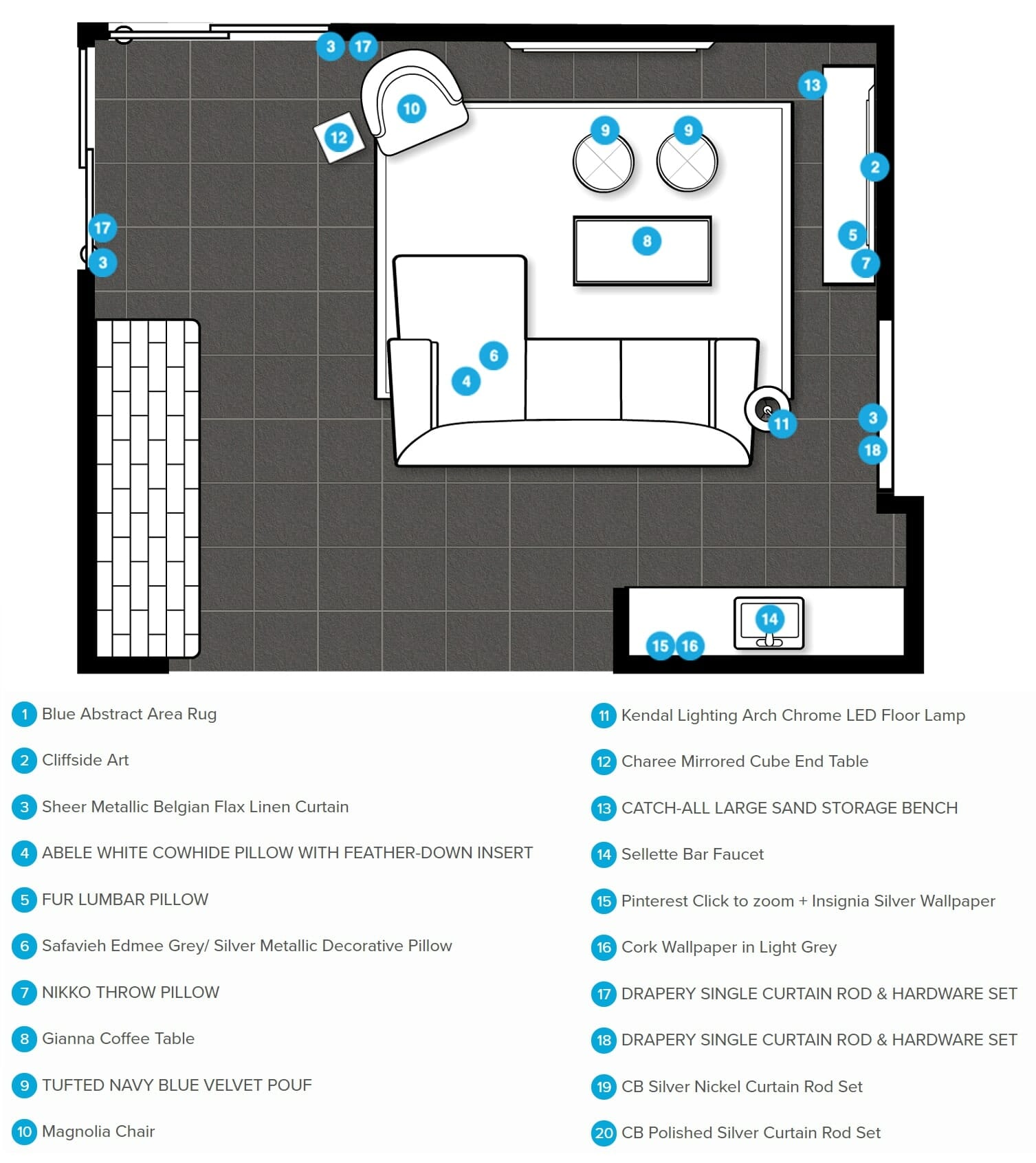 Floorplan included in every interior design gift card idea