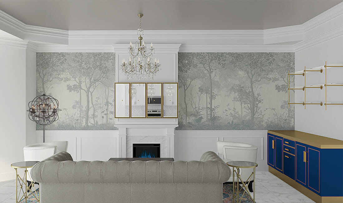 Panoramic Living room Wallpaper Ideas by Jessica S