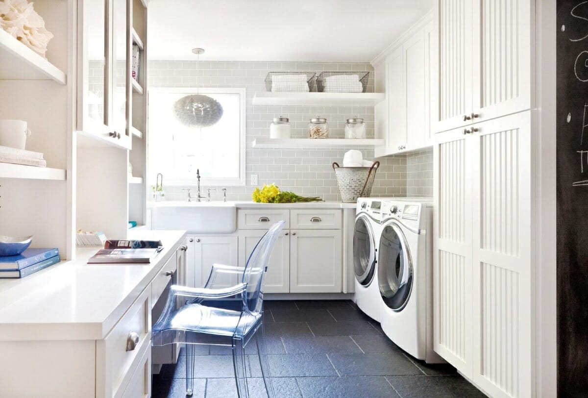 White And Clean Laundry Room Ideas