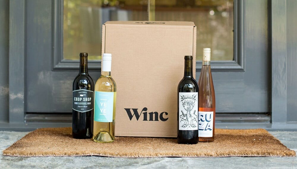 Wine selected by Winc on a front porch - good gift card ideas