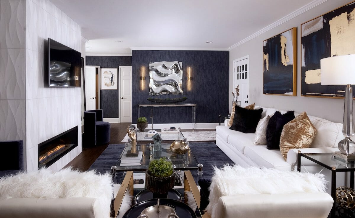 sophisticated glam living room by atlanta decorators s&S
