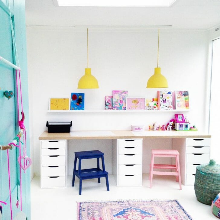 Colorful homeschool room ideas