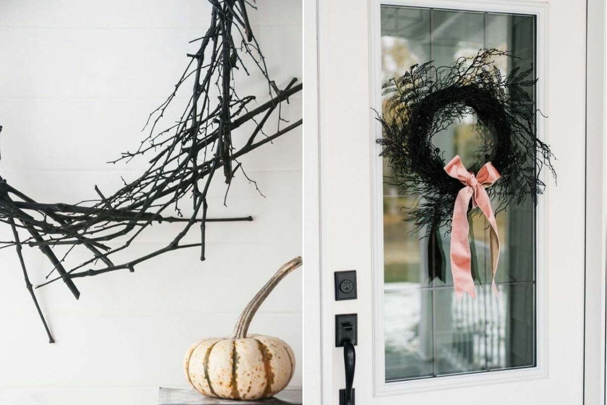Dried branches as classy halloween decor