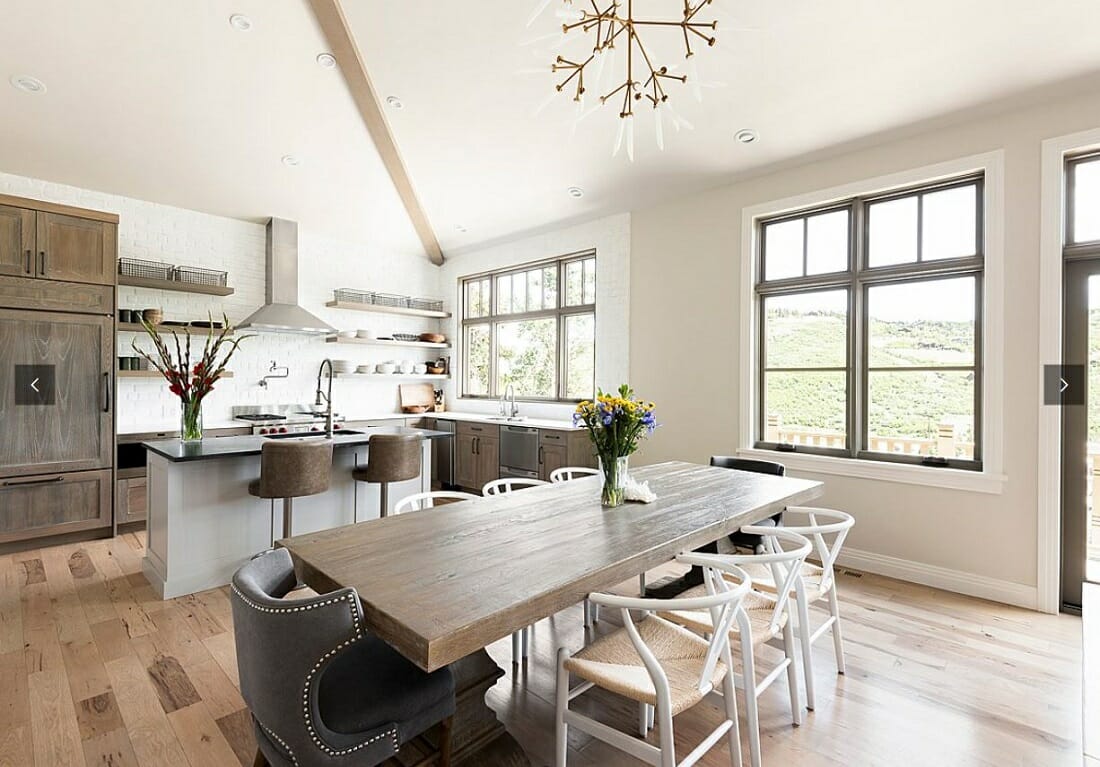 Modern farmhouse kitchen and dining room by WPL - Philadelphia interior designers
