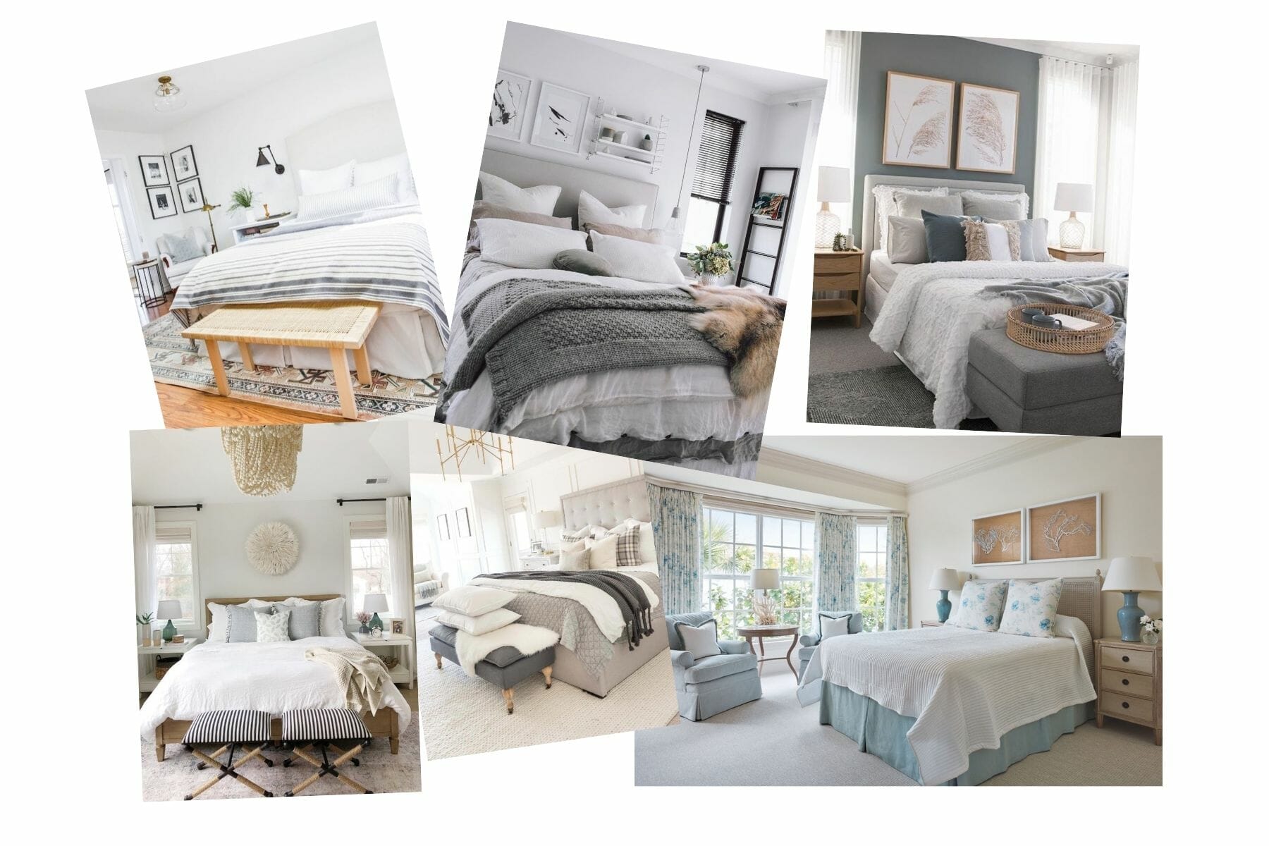 coastal chic bedroom moodboard