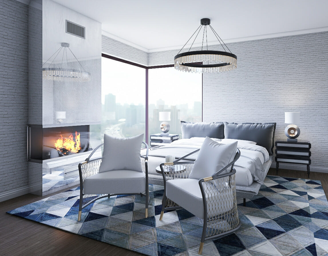 Modern bedroom by top philadelphia interior designer Samantha W.