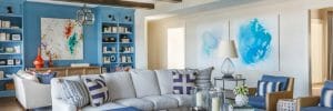 Vibrant transtitional living room by top Jacksonville intrior decorator Julie Schulte