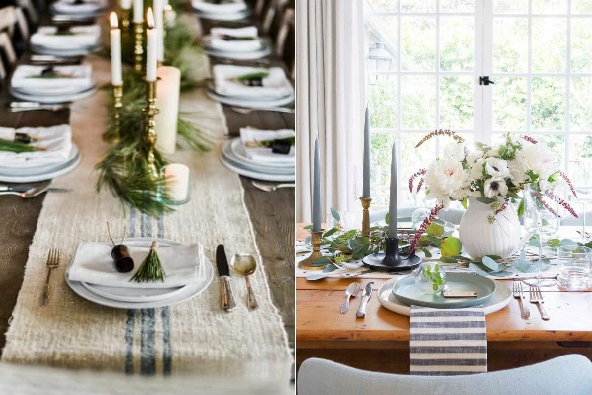 Coastal-themed Christmas decorations for the table