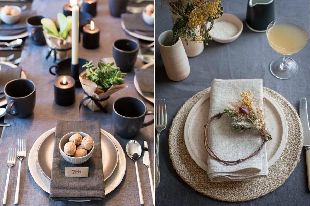 How to decorate for Christmas with natural elements on a table