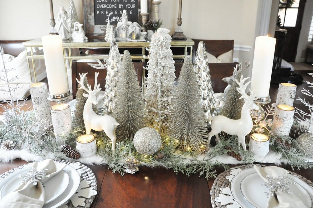 Winter wonderland winter table centerpiece ideas