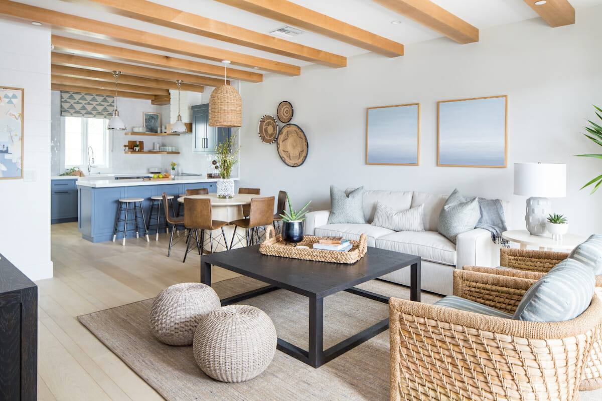 light and airy Modern coastal living room