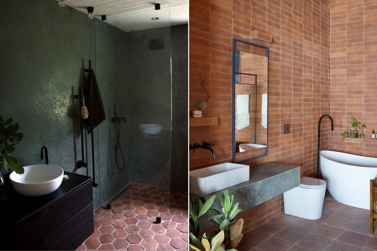 Bathroom trends with pastels and matte black