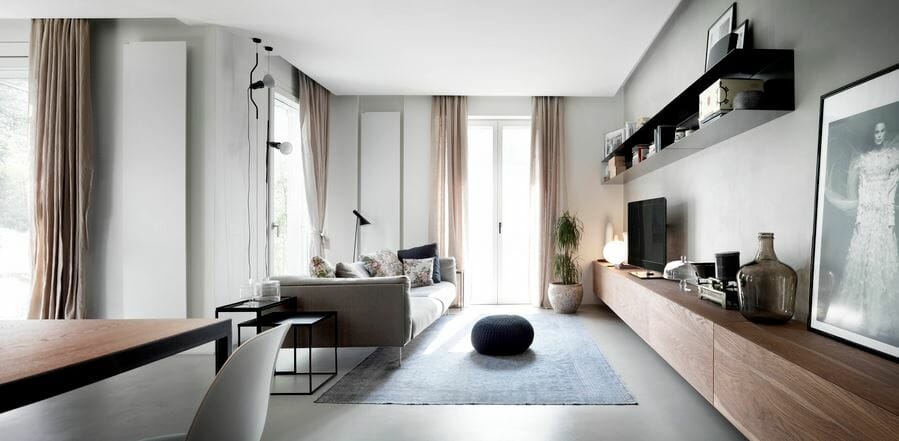 Minimal living room layouts by Decorilla designer