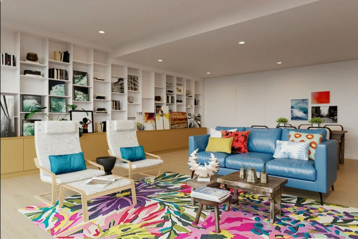 Bright modern living room by online interior designer Drew Facey