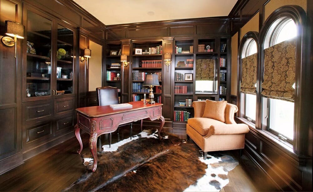 Classic home office by top columbus interior designers Pam Yost and her team