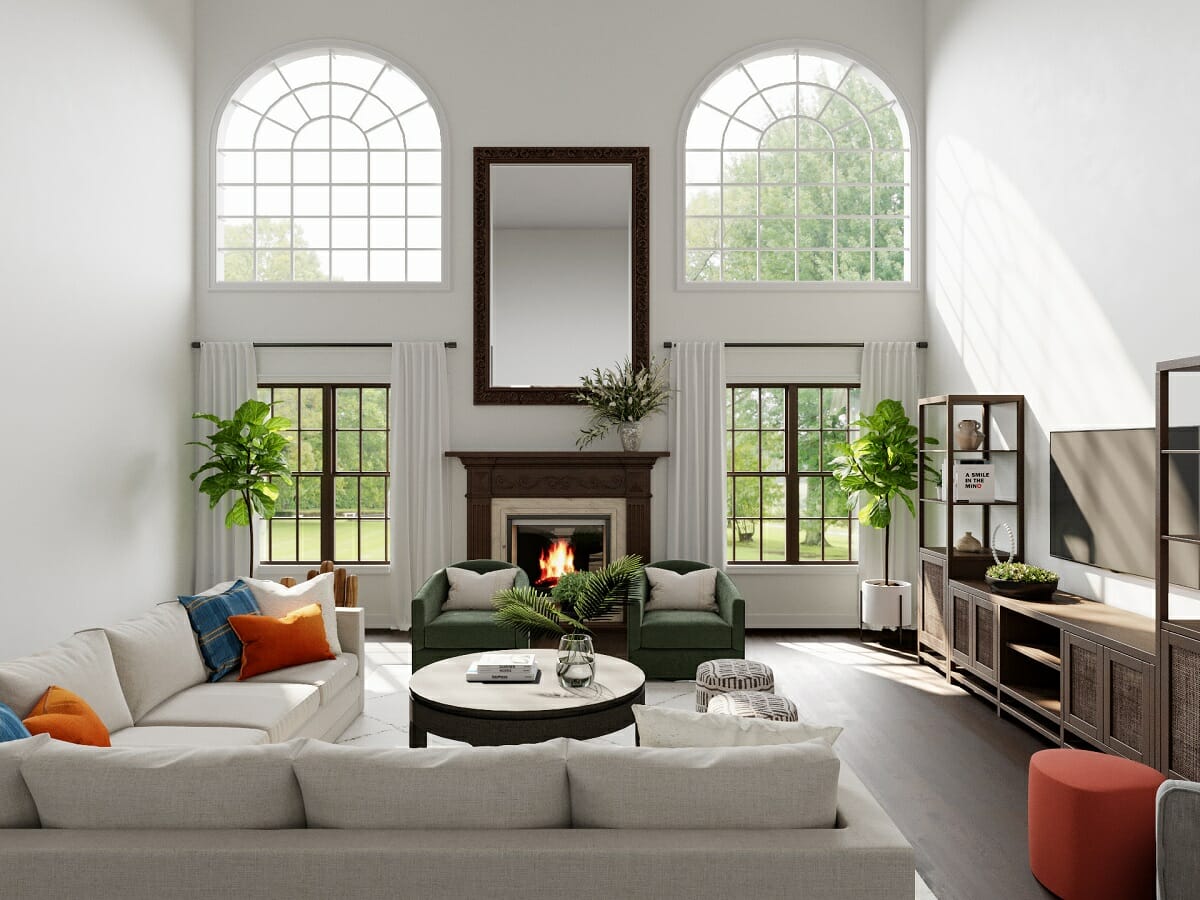 Contemporary great room by online interior designer Drew Facey