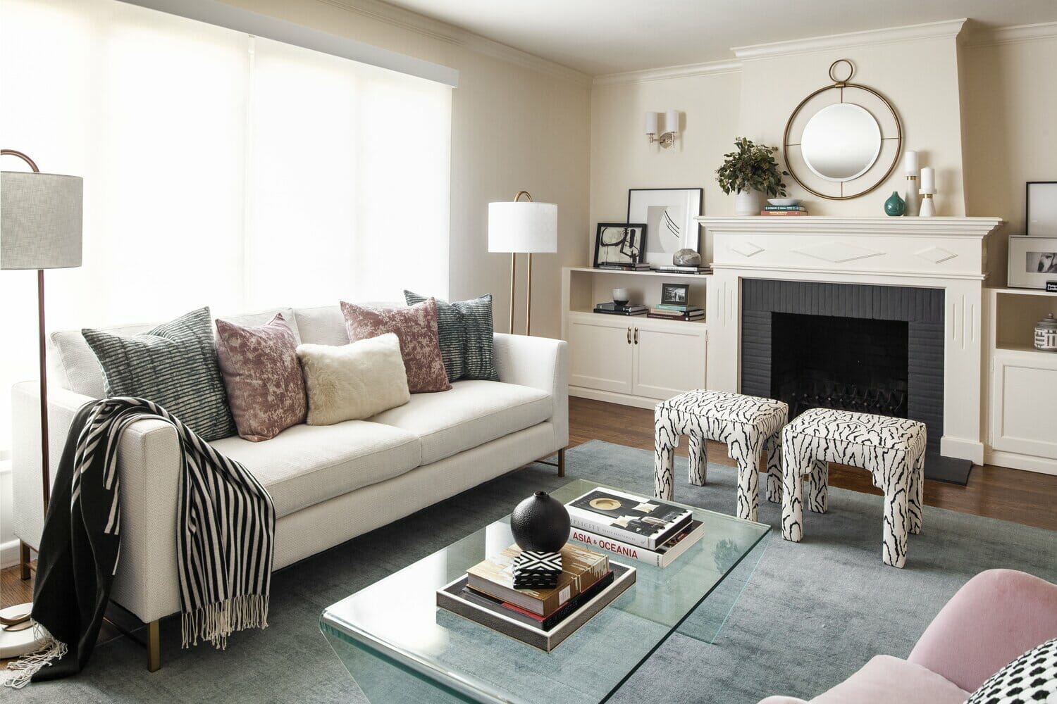 Eclectic living room by one of the top San Jose interior designers Rosanna Bassford