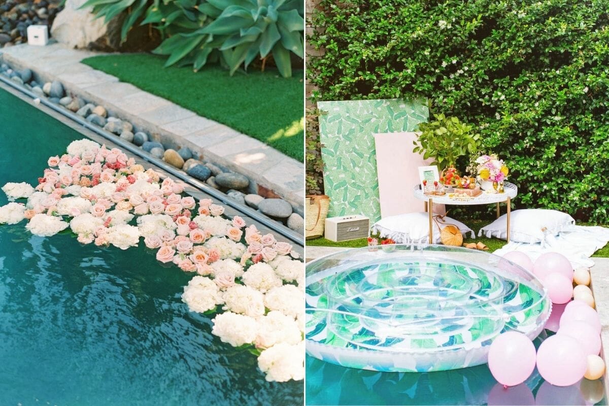 Floral floating pool decorations